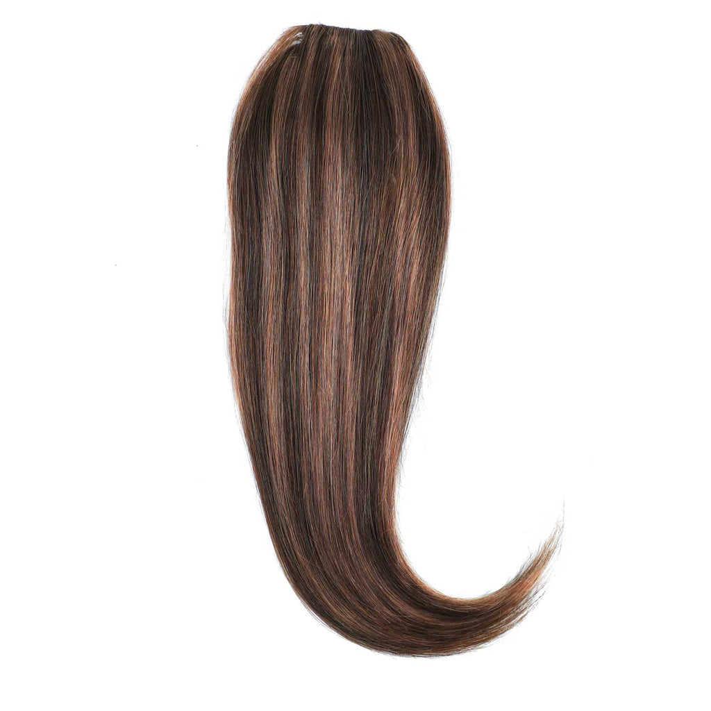 Clip In Volumiser Bangs Layers  12" #2/10 Dark Brown Caramel Mix