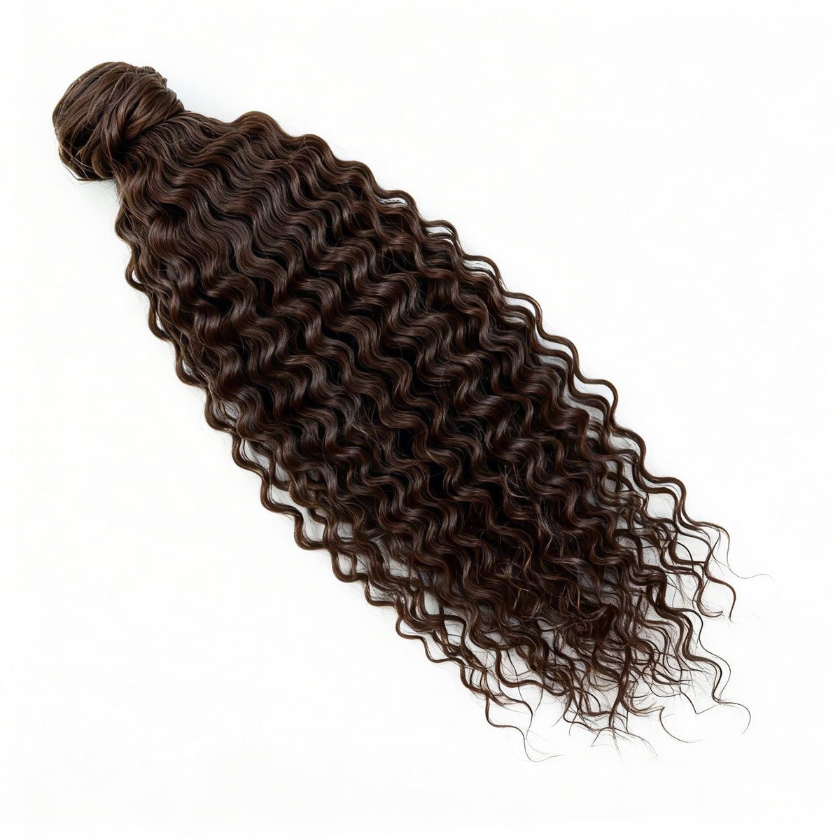 Curly Ponytail Human Hair Extensions #2c Chocolate Brown