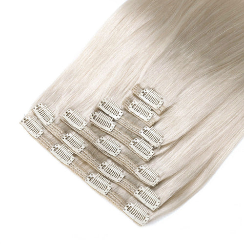 Clip In Hair Extensions #60a Cool Platinum Blonde 17"