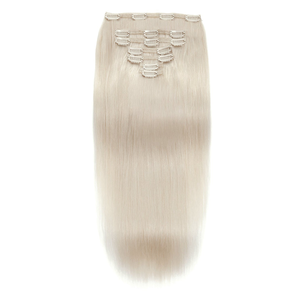 Clip In Hair Extensions #60a Cool Platinum Blonde 17"