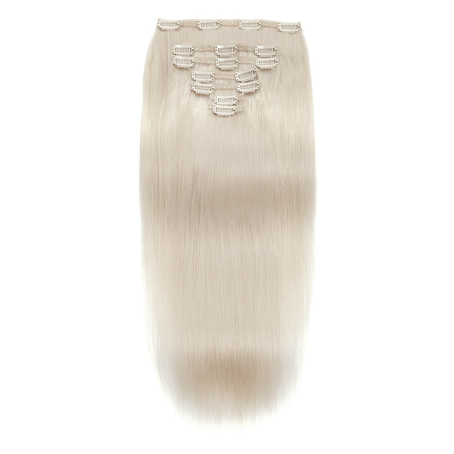Clip In Hair Extensions #60a Cool Platinum Blonde 17"