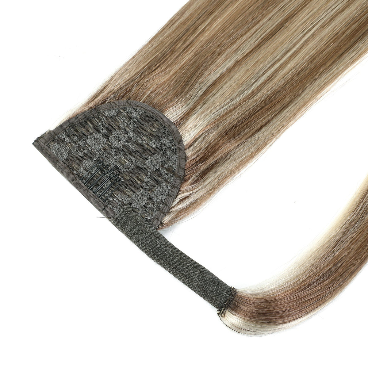 Ponytail Hair Extension #8/22 Cinnamon Brown & Sandy Blonde Highlights