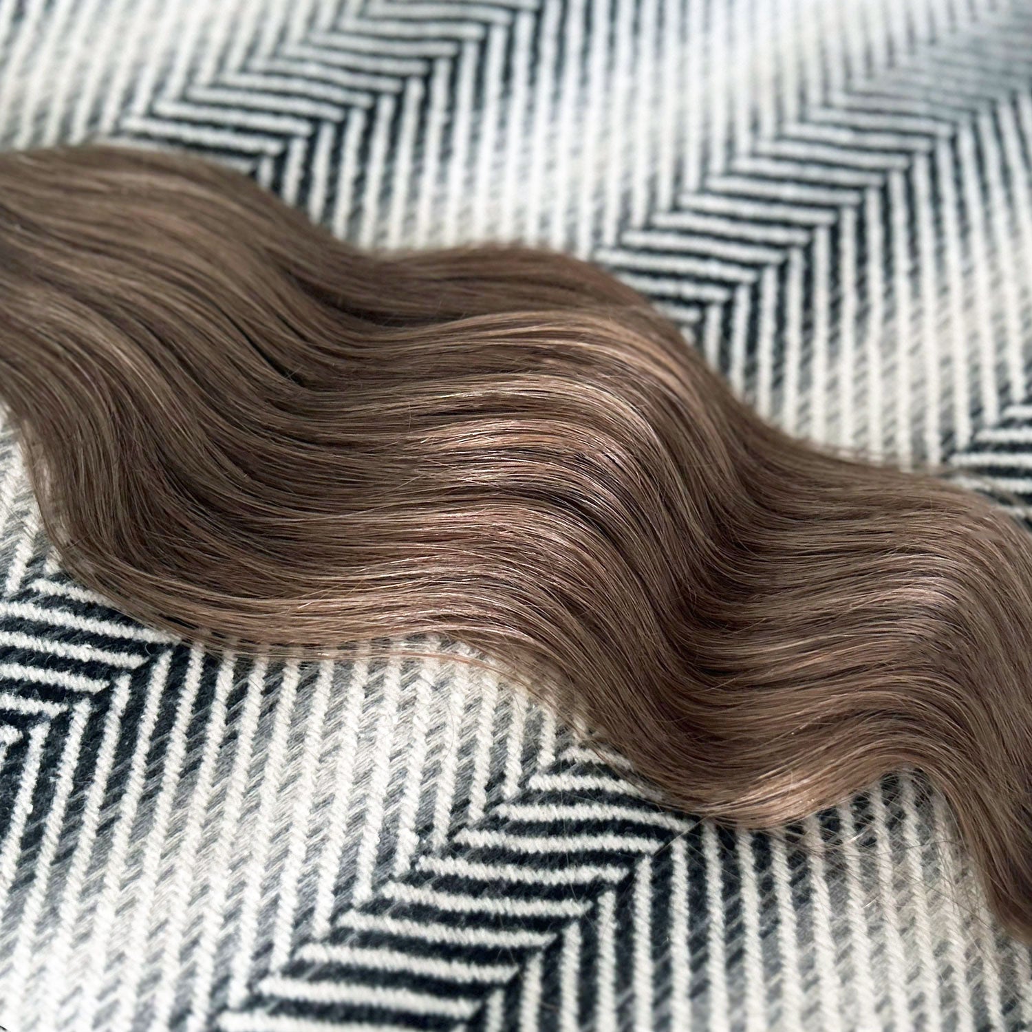 Clip In Wavy Human Hair Extensions #8a Ash Brown
