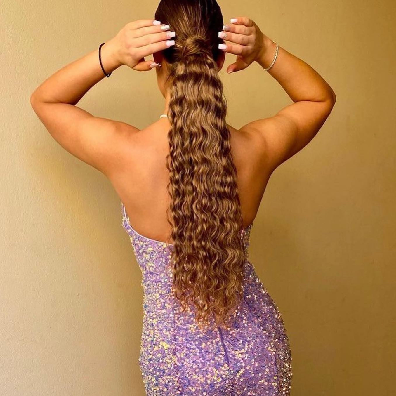 Curly Ponytail Human Hair Extensions #2c Chocolate Brown