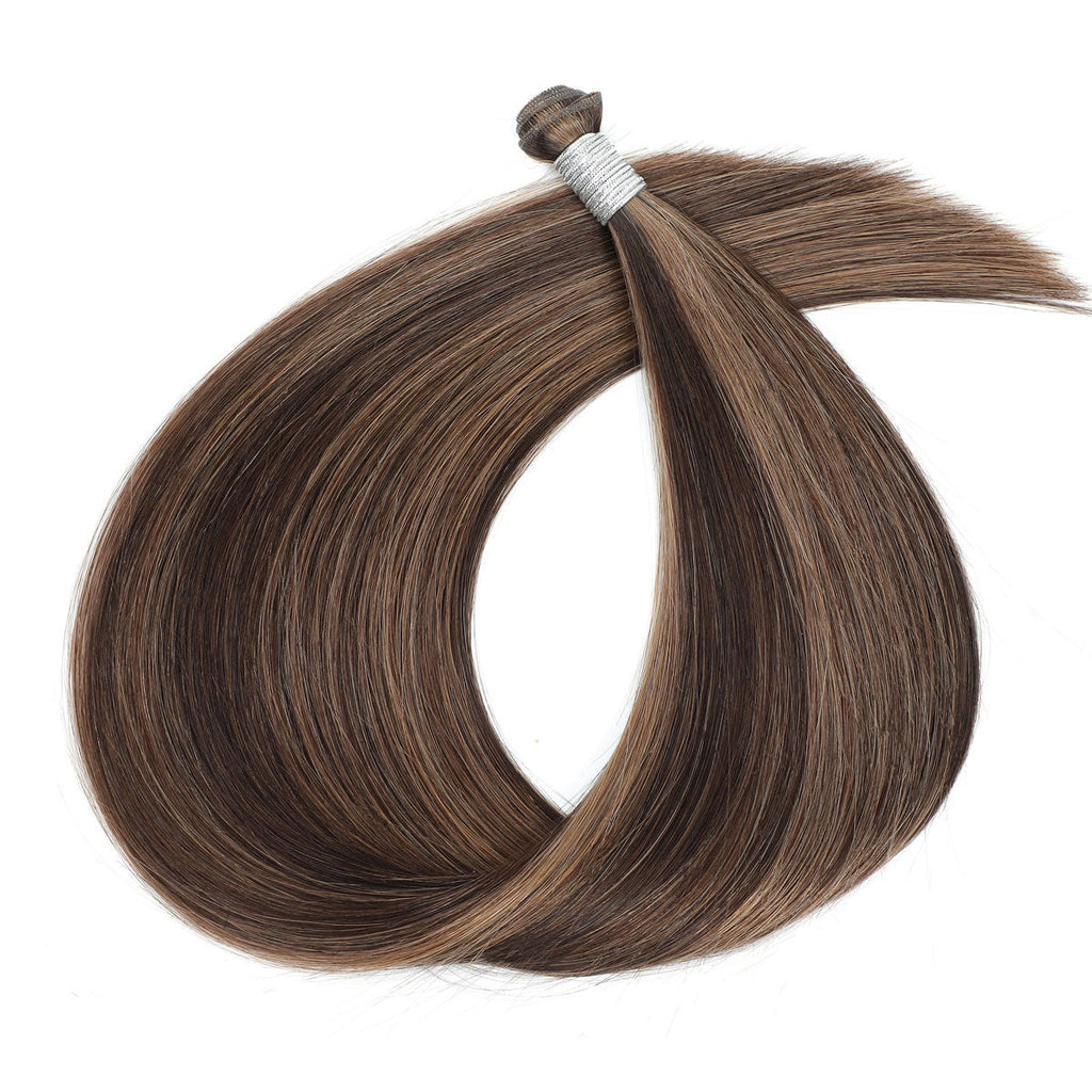 Genius Weft Hair Extensions #2c/10 Chocolate and Caramel Highlights