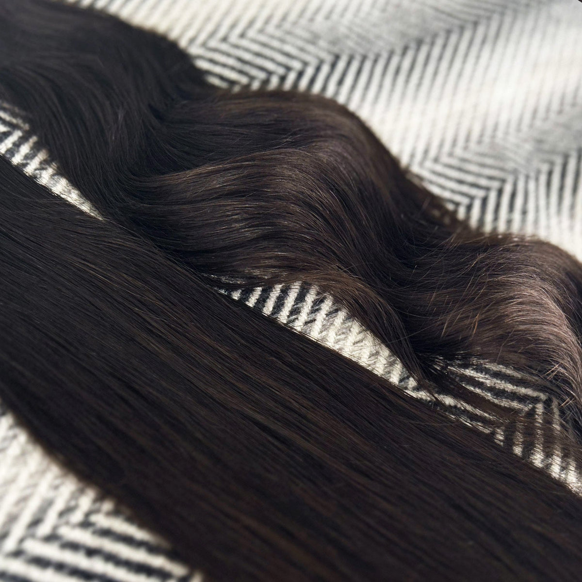 Clip In Wavy Human Hair Extensions #1c Midnight Brown