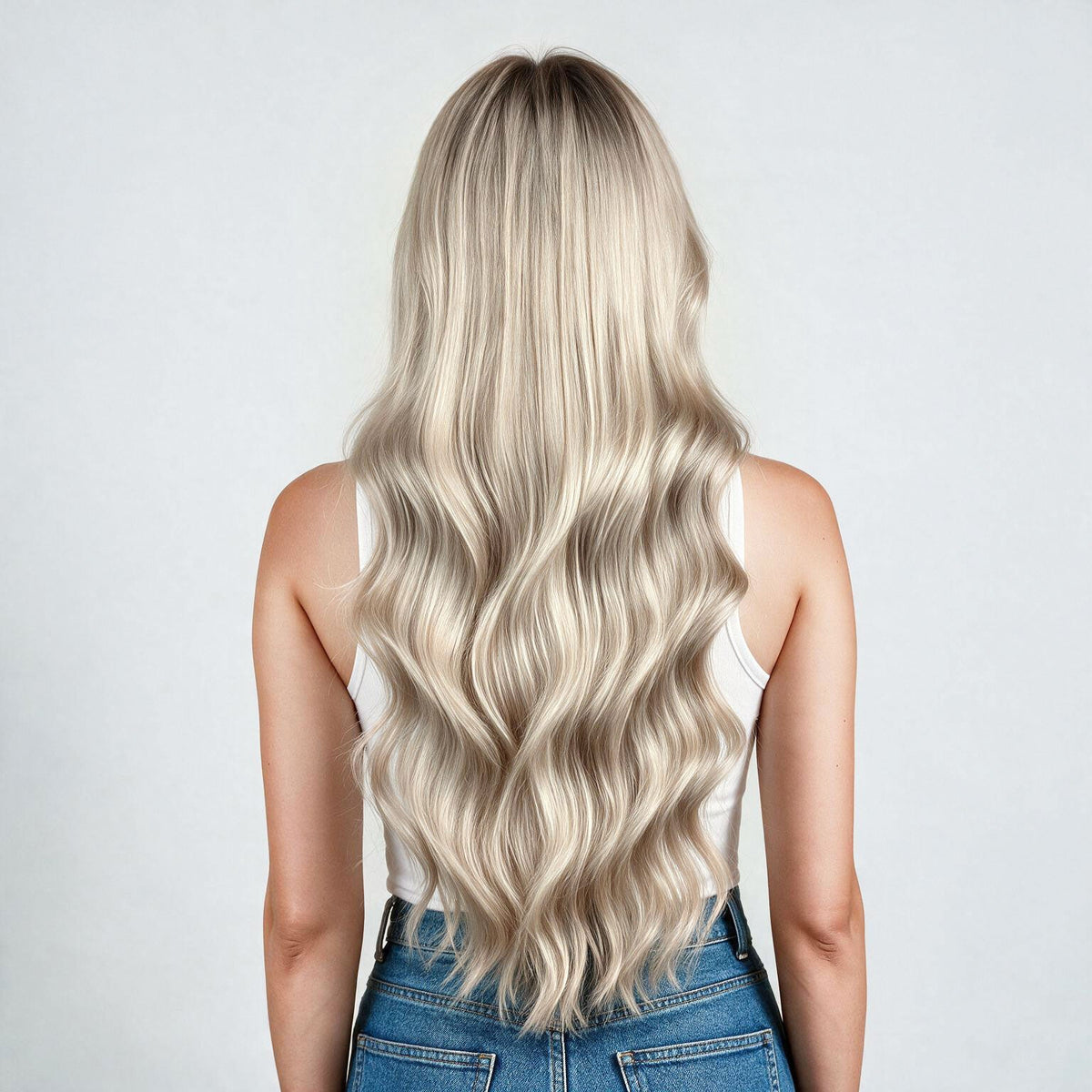 Clip In Hair Extensions #17/17/1001 Cool Beige Blonde Balayage 13"