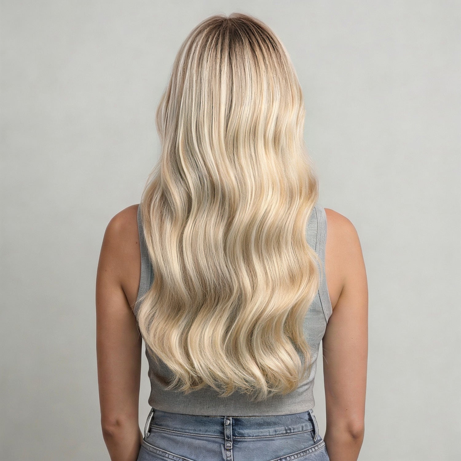Clip In Hair Extensions 24" #51/60 Champagne  Platinum Blonde Mix