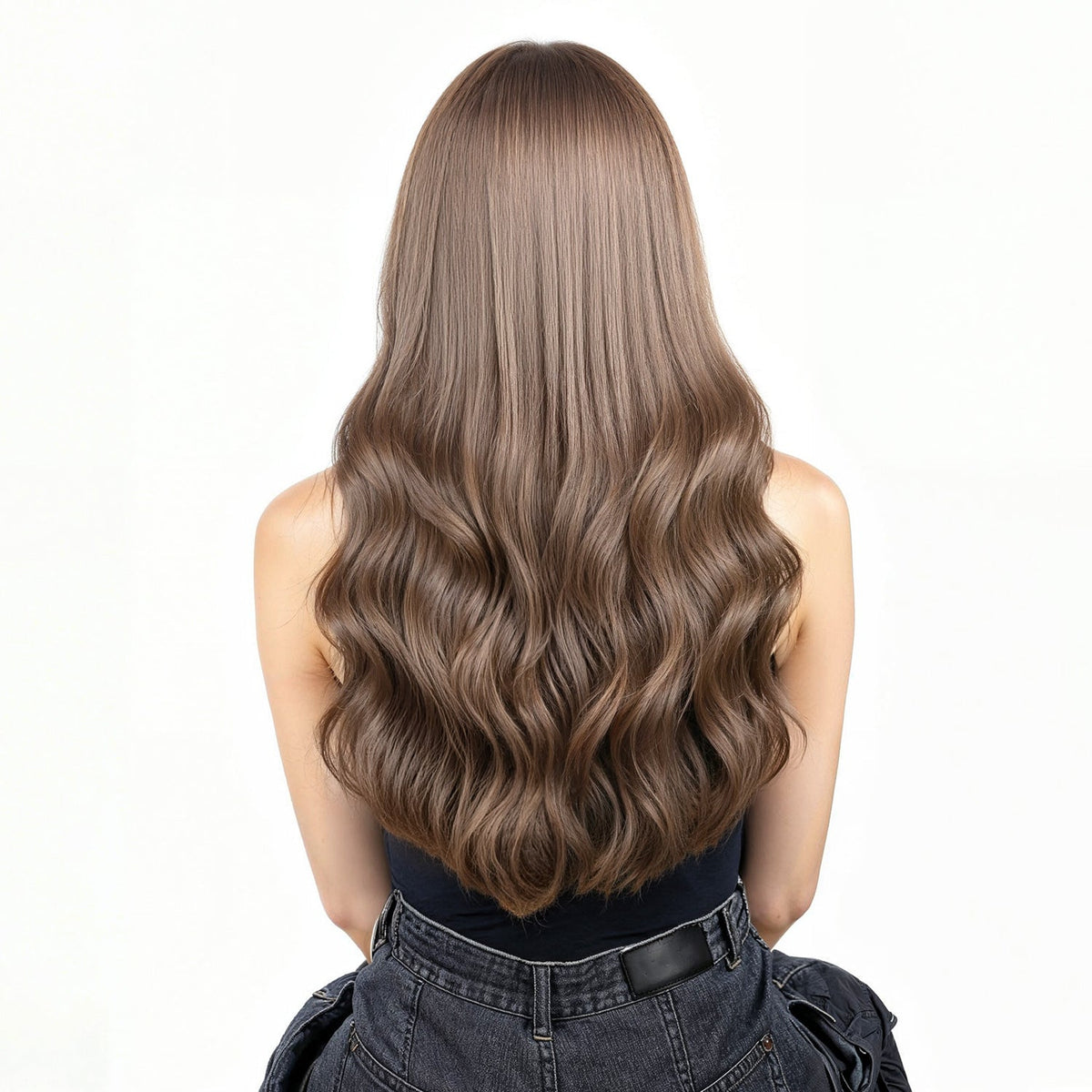 Clip In Wavy Human Hair Extensions #8a Ash Brown