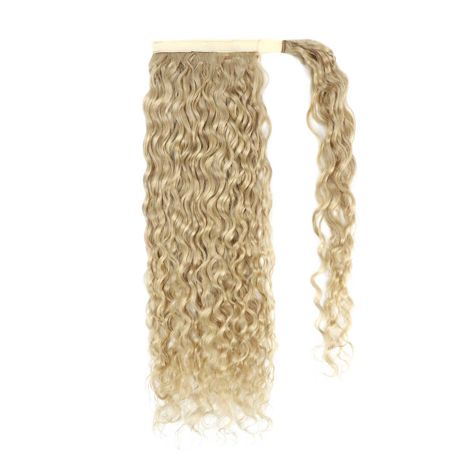 Curly Ponytail Human Hair Extensions #51 Champagne Blonde