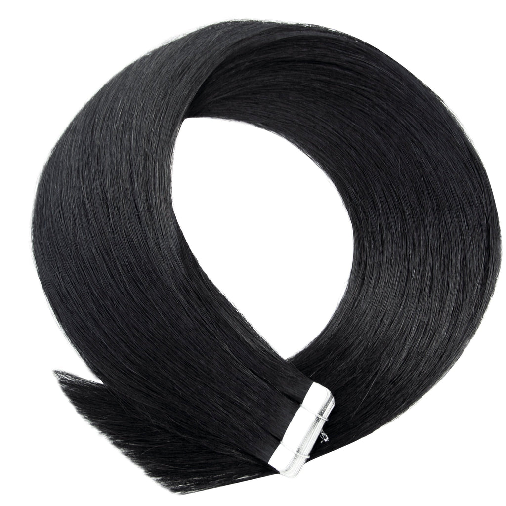 Russian Tape Hair Extensions #1 Jet Black  Virgin