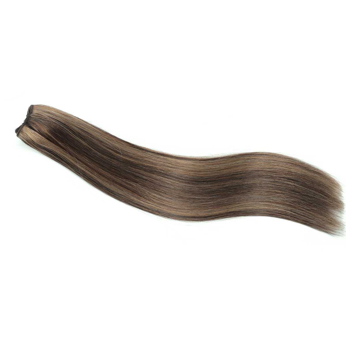 Weft Hair Extensions #2/12 Dark Brown & Dirty Blonde Mix