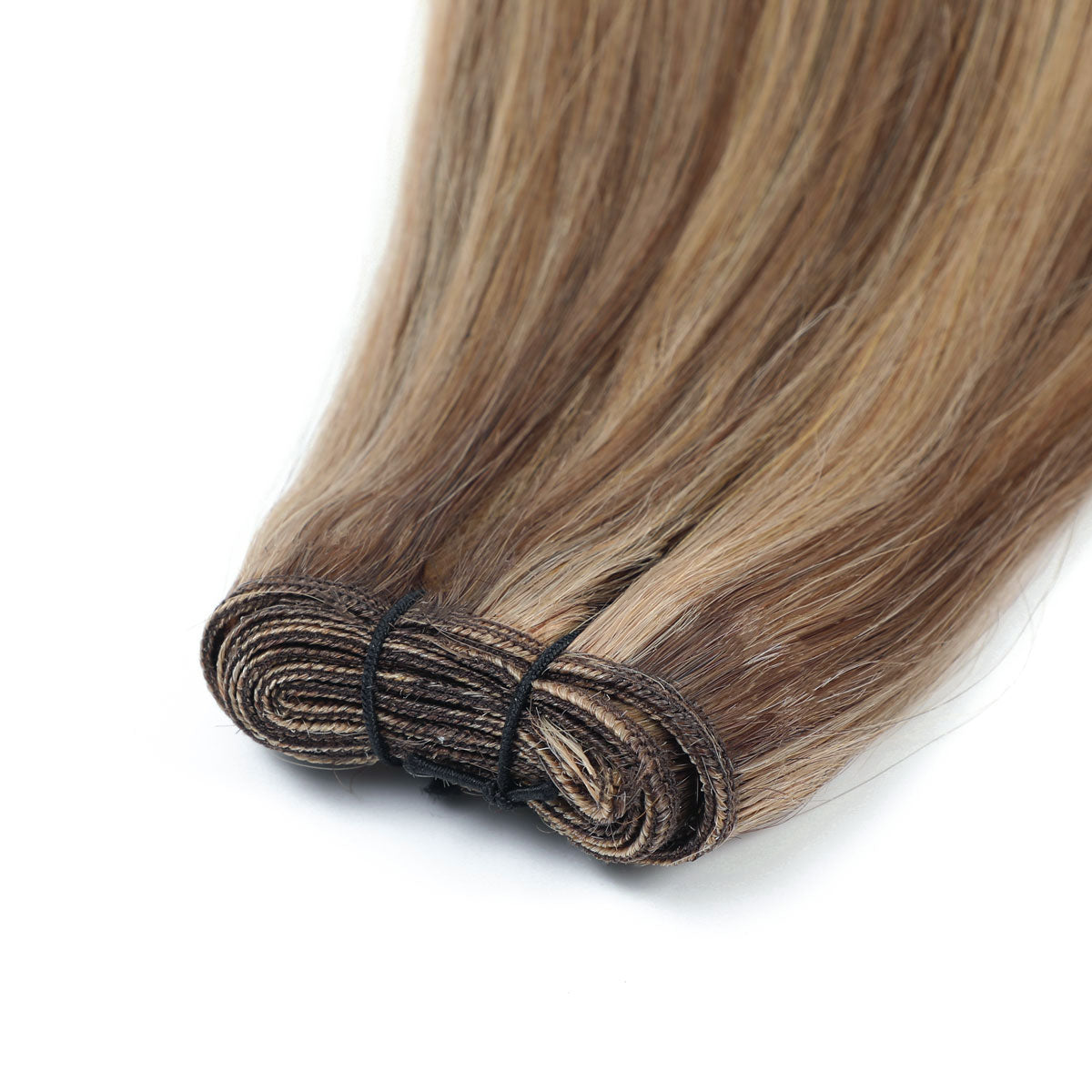 Weft Hair Extensions  #8/22 Cinnamon Brown & Sandy Blonde Mix