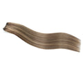 Weft Hair Extensions  #8/22 Cinnamon Brown & Sandy Blonde Mix