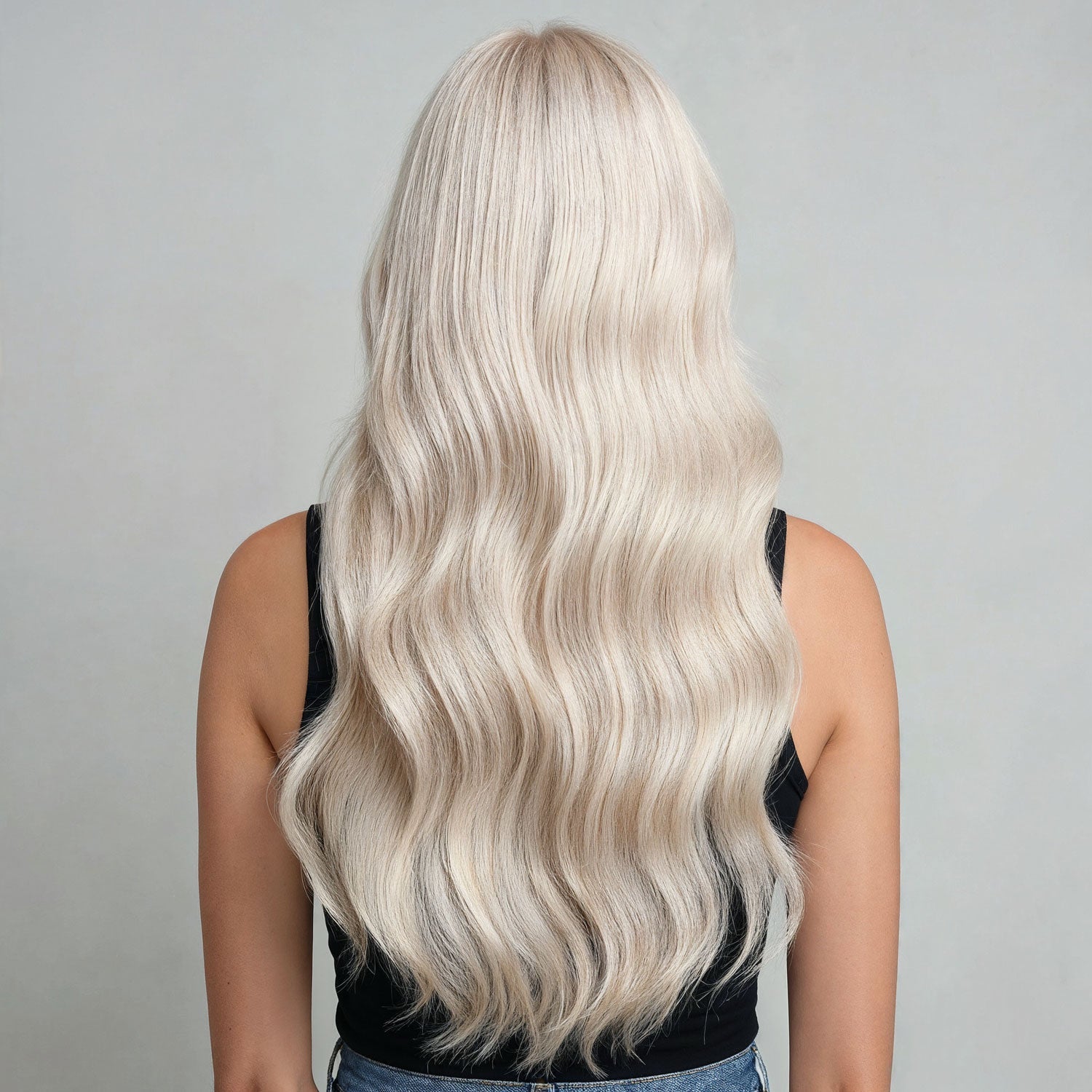 Clip In Hair Extensions 21" #60a Cool Platinum Blonde