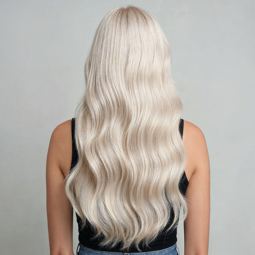 Clip In Hair Extensions #60a Cool Platinum Blonde 17"