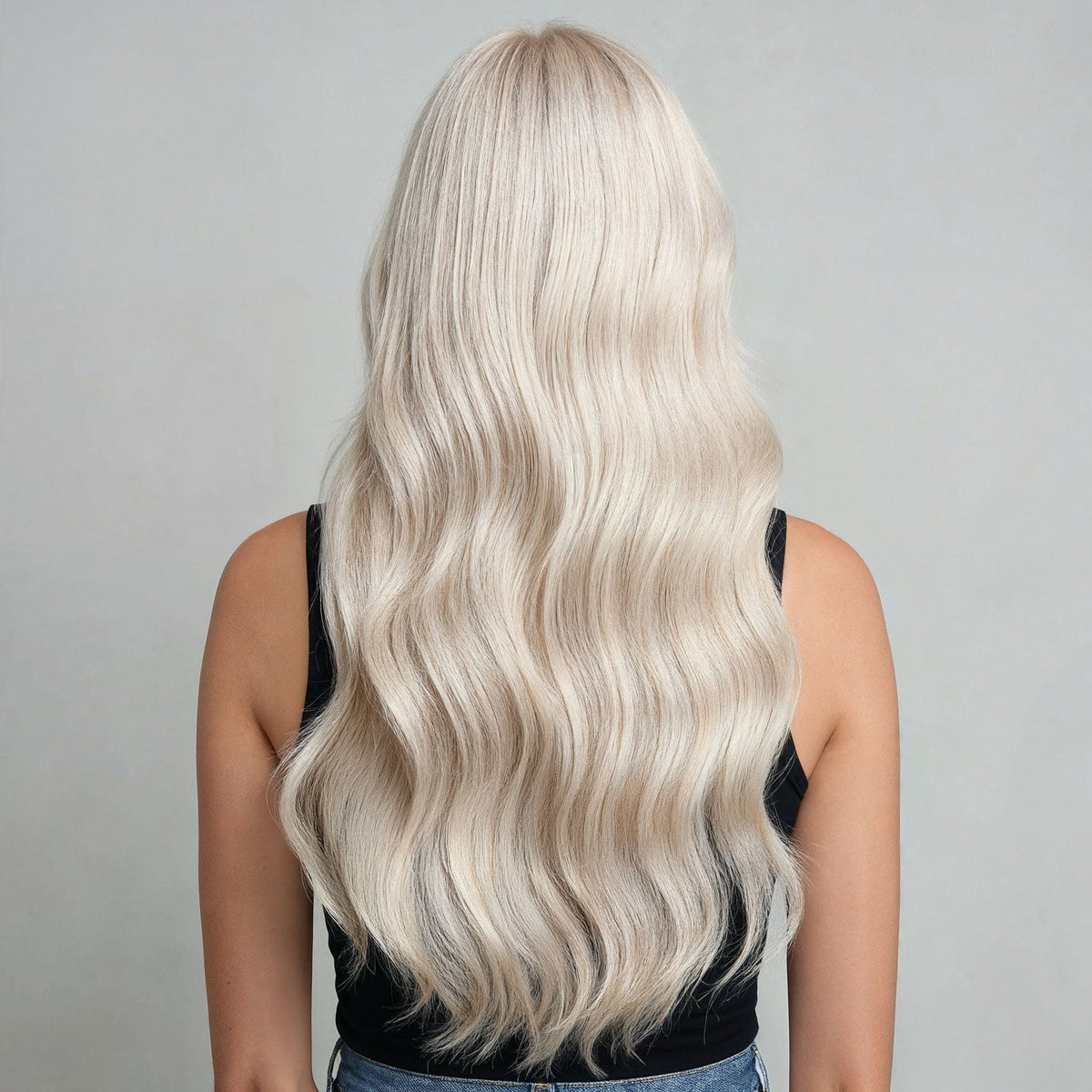Clip In Hair Extensions #60a Cool Platinum Blonde 17"