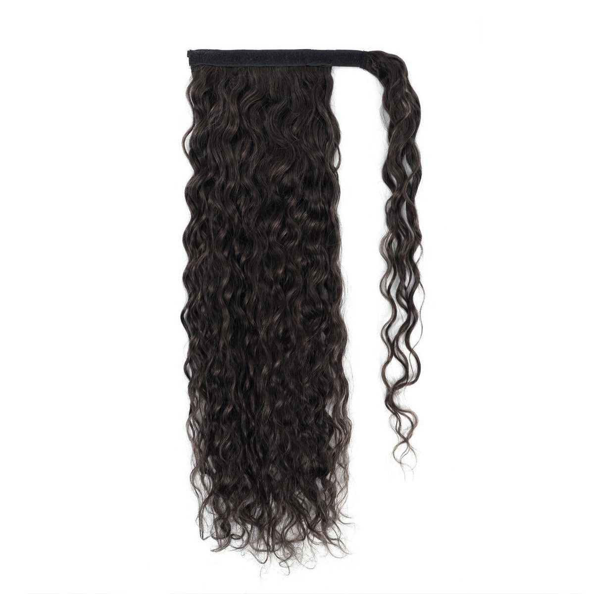 Curly Ponytail Human Hair Extensions #2c Chocolate Brown