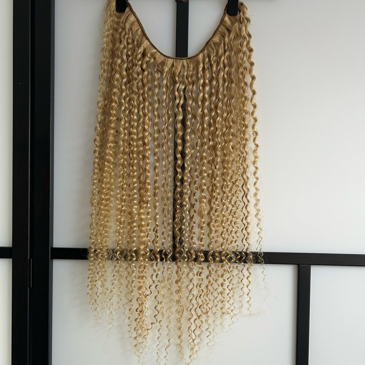 Weft Curly Hair Extensions 3C #2/10 Dark Brown and Caramel Highlights